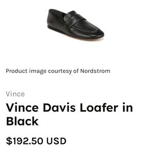 Women's Vince Davis Black Leather Slip-On Loafers size 7.5
